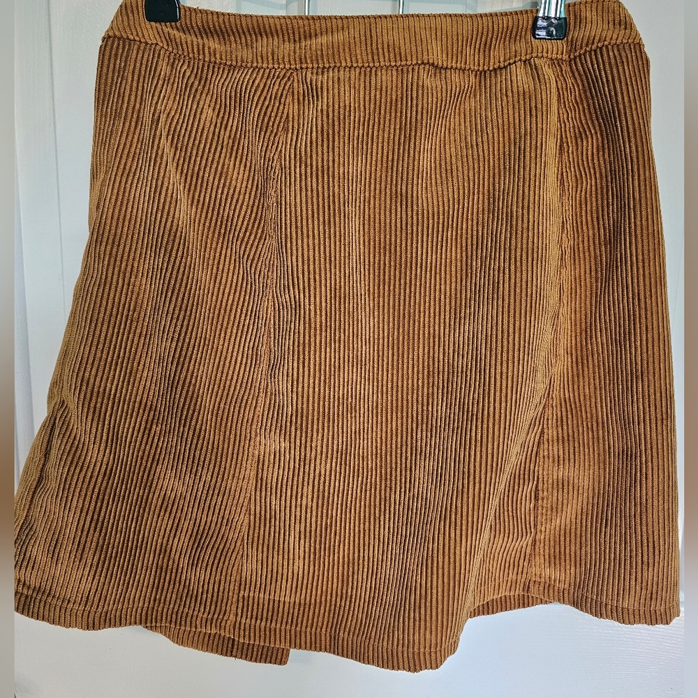Beceel Corduroy Button-Front Skirt in Tan Women's Sz M - Picture 5 of 8
